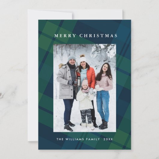 レトロクリスマスプレイド5フォトグリーティング シーズンカード (正面)