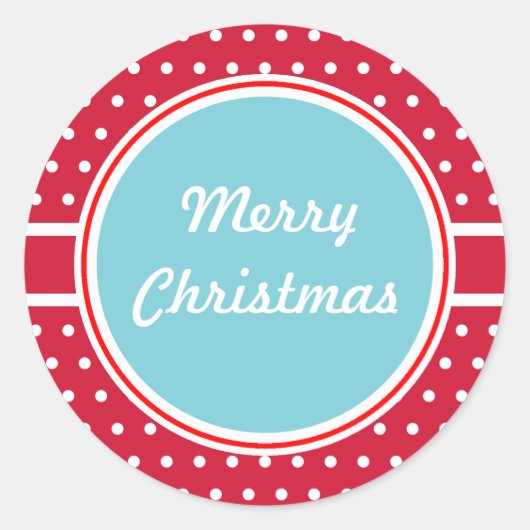 レトロクリスマスプレゼントラベルシール ラウンドシール (正面)