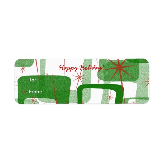 レトロクリスマスプレゼントラベルシール ラベル (正面)