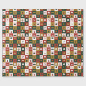 レトロクリスマスプレゼント ラッピングペーパー (フラット)