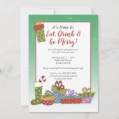 レトロクリスマスプレゼント 招待状 (正面)