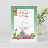 レトロクリスマスプレゼント 招待状 (スタンド正面)