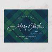 レトロクリスマスプレッドグリーティ企業のングホリデー ポストカード (正面)