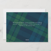 レトロクリスマスプレッドグリーンブルーグリーティング シーズンカード (裏面)