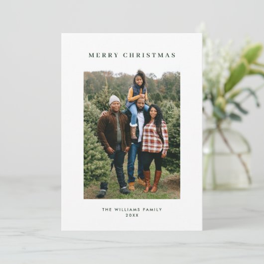 レトロクリスマスプレドタータンチェックグリーティングフォト シーズンカード (スタンド正面)