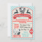 レトロクリスマスホリデーカクテルパーティの招待状 招待状 (正面)