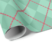 レトロクリスマスホリデーグリーンアーガイル ラッピングペーパー (ロールコーナー)