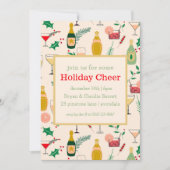 レトロクリスマスホリデーコックテールパーティー 招待状 (正面)