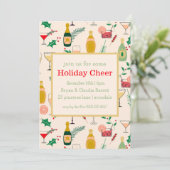レトロクリスマスホリデーコックテールパーティー 招待状 (スタンド正面)