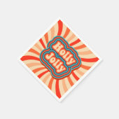 レトロクリスマスホリデーズホリーすてきタイポグラフィ スタンダードカクテルナプキン (角)