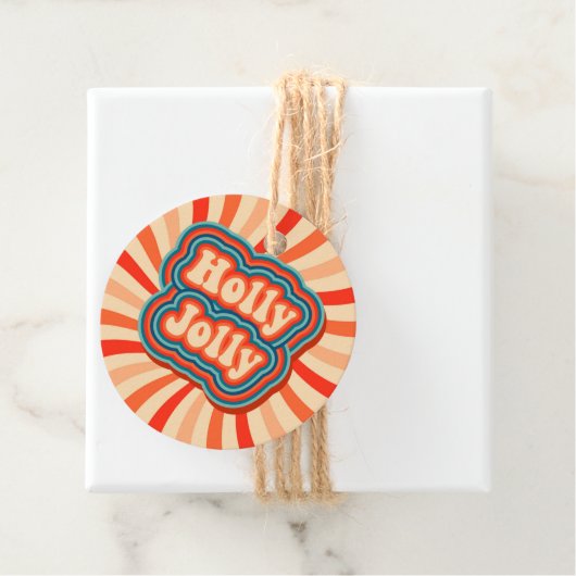 レトロクリスマスホリデーズホリーすてきタイポグラフィ フェイバータグ (インサイチュ)