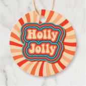 レトロクリスマスホリデーズホリーすてきタイポグラフィ フェイバータグ (正面)