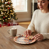 レトロクリスマスホリデーズホリーすてきタイポグラフィ ペーパープレート