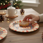 レトロクリスマスホリデーズホリーすてきタイポグラフィ ペーパープレート