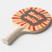 レトロクリスマスホリデーズホリーすてきタイポグラフィ 卓球ラケット (正面アングル)