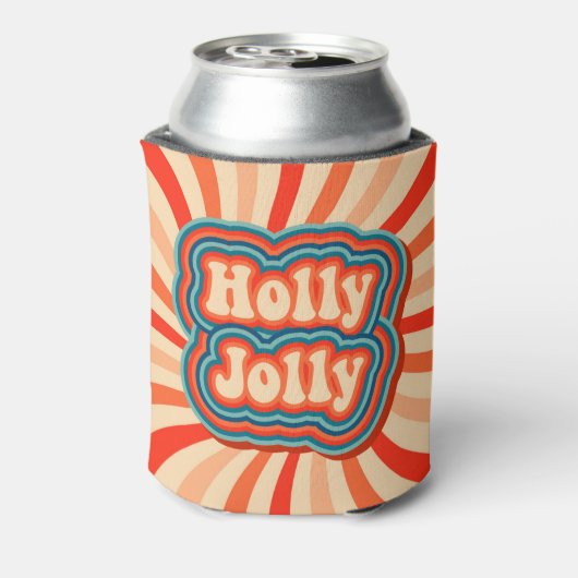 レトロクリスマスホリデーズホリーすてきタイポグラフィ 缶クーラー (缶裏面)
