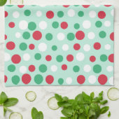 レトロクリスマスホリデードットキッチンタオルギフト キッチンタオル (折り畳み)