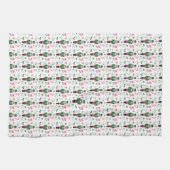 レトロクリスマスホリデーナツクラッカーオーナメント キッチンタオル (横)