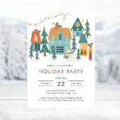 レトロクリスマスホリデーパーティー招待状 招待状