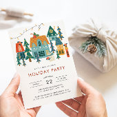 レトロクリスマスホリデーパーティー招待状 招待状