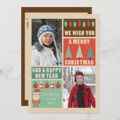 レトロクリスマスホリデーフォトカード シーズンカード (正面/裏面)