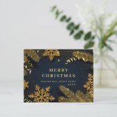 レトロクリスマスホリデー企業のグリーティングポストカー ポストカード (スタンド正面)