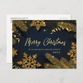 レトロクリスマスホリデー企業のグリーティング ポストカード (正面/裏面)