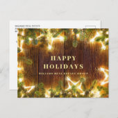 レトロクリスマスホリデー企業のグリーティング ポストカード (正面/裏面)