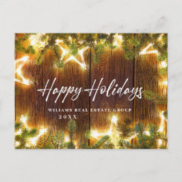 レトロクリスマスホリデー企業のグリーティング ポストカード