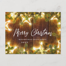 レトロクリスマスホリデー企業のグリーティング ポストカード