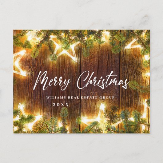 レトロクリスマスホリデー企業のグリーティング ポストカード (正面)
