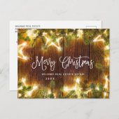 レトロクリスマスホリデー企業のグリーティング ポストカード (正面/裏面)