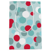 レトロクリスマスホリデー水玉模様抱き枕 ミディアムペーパーバッグ (正面)