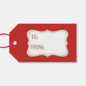 レトロクリスマスホリデー雪だるまパーティー追加の名前タグ ギフトタグ (裏面横)