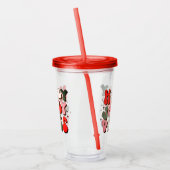 レトロクリスマスホリーすてきビベストレンディーホリデー アクリルタンブラー (左)