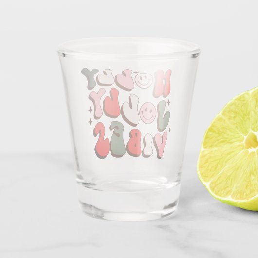 レトロクリスマスホリーすてきビベストレンディーホリデー ショットグラス (裏面)