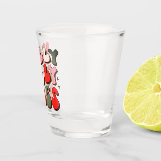 レトロクリスマスホリーすてきビベストレンディーホリデー ショットグラス (右)