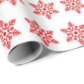 レトロクリスマスホワイトとレッドスノーフレークヴィンテージ ラッピングペーパー (ロールコーナー)