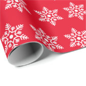 レトロクリスマスホワイトスノーフレークヴィンテージ ラッピングペーパー (ロールコーナー)