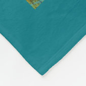 レトロクリスマスホースとレッドボウ フリースブランケット (角)