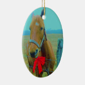 レトロクリスマスホース セラミックオーナメント (右)