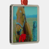 レトロクリスマスホース メタルオーナメント (右)