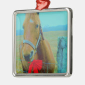 レトロクリスマスホース メタルオーナメント (左)