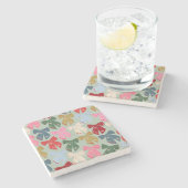 レトロクリスマスボウズコケット ストーンコースター (横)