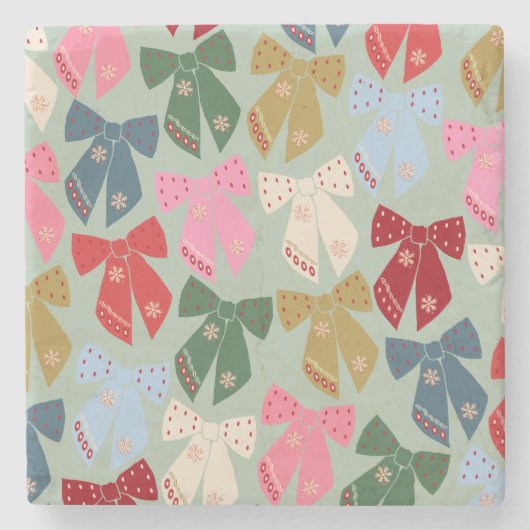 レトロクリスマスボウズコケット ストーンコースター (正面)