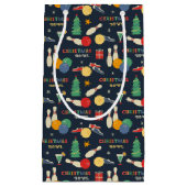 レトロクリスマスボーリングパターン スモールペーパーバッグ (正面)