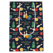 レトロクリスマスボーリングパターン ミディアムペーパーバッグ (裏面)