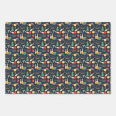 レトロクリスマスボーリングパターン ラッピングペーパーシート (正面2)