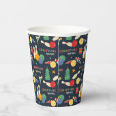 レトロクリスマスボーリングパターン 紙コップ (右)