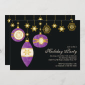 レトロクリスマスボールクリスマスパーティの招待状 招待状 (正面/裏面)